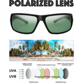 Sport Rectangle Lightweight Polarized Sunglasses for Men Women - S107-matte Black - CO18EYL36RI $30.88