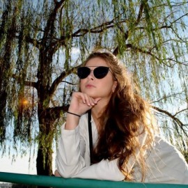 Round Ladies Metal Cat Eye Heart Round Integral Sunglasses Elegant De Luxe Stylish - Fan_2p_17mix - C717YDU4N6E $11.45