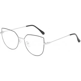 Oversized Oversized Cat Eye Gold Clear Lens Glasses Metal Frame Vintage Eyeglasses Women Men - Multicolor3 - CC18NK6R5MU $16.14