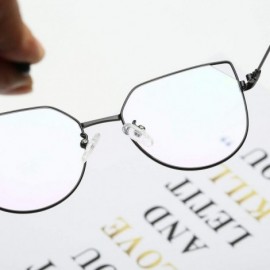 Oversized Oversized Cat Eye Gold Clear Lens Glasses Metal Frame Vintage Eyeglasses Women Men - Multicolor3 - CC18NK6R5MU $9.22