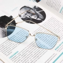 Square Sunglasses Non Polarized Protection Transparent Progressive - Blue - CV199HRZ882 $15.56