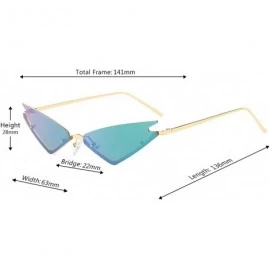 Square Unisex Fashion Cat Eye Metal Frame Candy Color Small Sunglasses UV400 - Green - C518NNKE0GC $18.73