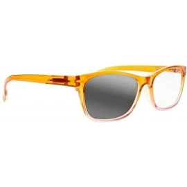 Rectangular Mens Classic Tinted Gradient Nerd Transition Photochromic Bifocal Reading Glasses UV400 Sunglasses - Orange - CM1...