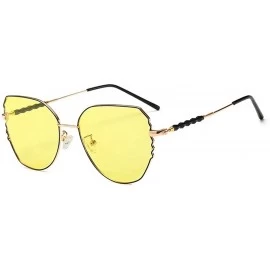 Goggle Hot fashion women cat polarized sunglasses brand designer metal frame sun photochromic goggles - Black&gold - C118MHUD...