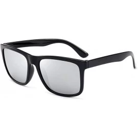 Round Polarized Sunglasses for Men Retro Unisex Rimmed Sunglasses UV Protection Fashion Square Mirrored Sunglasses - CV18WGU0...