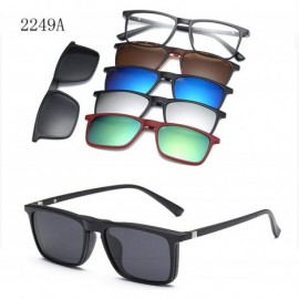 Shield 5 Lenes Magnet Sunglasses Clip Mirrored Glasses Men Polarized Custom Prescription Myopia - Ct2249a - C9198ZY96OQ $75.96
