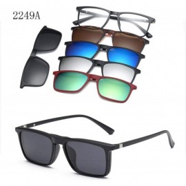 Shield 5 Lenes Magnet Sunglasses Clip Mirrored Glasses Men Polarized Custom Prescription Myopia - Ct2249a - C9198ZY96OQ $28.60