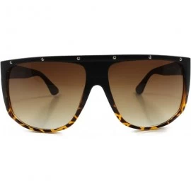 Oversized Classic Look Rich 80s Hip Hop Flat Top Oversized Square Sunglasses Frame - Black & Tortoise & Brown - C318SA4XCRY $...
