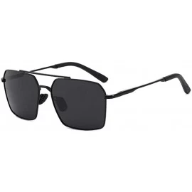 Square Polarized sunglasses driving fishing glasses - Black Frame Gray - C2190MYNG87 $57.08