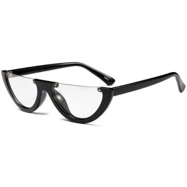 Goggle Classic Half Frame Cat Eye Sunglasses Mod Style For Men Women - C5 - CR18CMWC9ZW $40.81