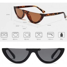 Goggle Classic Half Frame Cat Eye Sunglasses Mod Style For Men Women - C5 - CR18CMWC9ZW $27.39