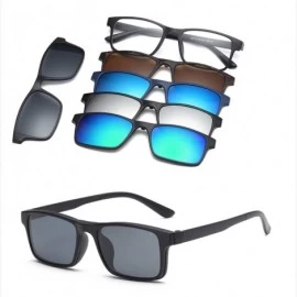 Shield 5 Lenes Magnet Sunglasses Clip Mirrored Glasses Men Polarized Custom Prescription Myopia - Ct2249a - C9198ZY96OQ $28.60