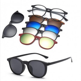 Shield 5 Lenes Magnet Sunglasses Clip Mirrored Glasses Men Polarized Custom Prescription Myopia - Ct2249a - C9198ZY96OQ $80.43