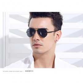 Sport Polarized Aviator Sunglasses for Men Women-Metal Frame UV400 Protection - Gun/Black - CD18WEKYULK $13.99