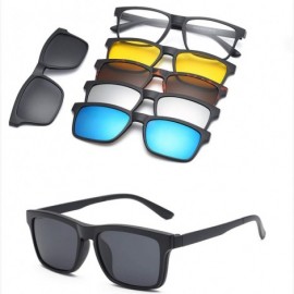 Shield 5 Lenes Magnet Sunglasses Clip Mirrored Glasses Men Polarized Custom Prescription Myopia - Ct2249a - C9198ZY96OQ $28.60