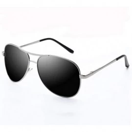 Aviator Men Military Style Classic Aviator Polarized Sunglasses Outdoor 100% UV protection - Silver - CU18X8AOUE3 $12.48