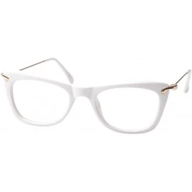 Cat Eye Womens Fashion Designer Cat Eye Eyeglasses Frames with Metal Arms - White - CY12GAAY8JH $19.38