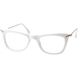 Cat Eye Womens Fashion Designer Cat Eye Eyeglasses Frames with Metal Arms - White - CY12GAAY8JH $8.90