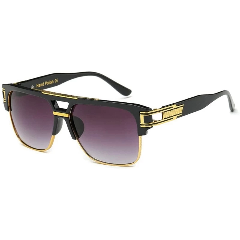 Goggle 2019 Fashion Sunglasses Square Brand Designer Retro Mens Goggle UV400 - C4 - CE18RHZMU3M $24.69