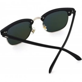 Oversized Semi Rimless Retro Polarized Sunglasses for Women Men Classic Vintage Designer Sun Glasses - C0182WX62EU $8.11
