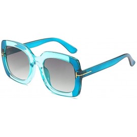 Square Oversized Square Sunglasses for Women Vintage Big Frame Sun Glasses Female T Legs Eyewear - C7 Purple Gray - CL1986SAQ...