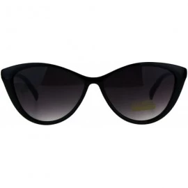 Oval Womens Simple Classic Fashion Sunglasses Oval Cateye Frame UV 400 - Black - CO18G5HXNNE $8.25