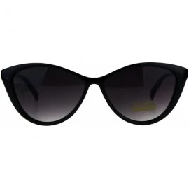 Oval Womens Simple Classic Fashion Sunglasses Oval Cateye Frame UV 400 - Black - CO18G5HXNNE $20.50