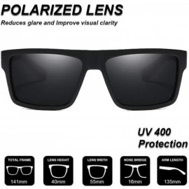 Sport Retro Polarized Sunglasses for Men and Women Classic Vintage Square Sun Glasses UV400 Protection - CG196WH57C4 $23.59