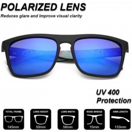 Sport Retro Polarized Sunglasses for Men and Women Classic Vintage Square Sun Glasses UV400 Protection - CG196WH57C4 $23.59