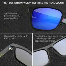 Sport Retro Polarized Sunglasses for Men and Women Classic Vintage Square Sun Glasses UV400 Protection - CG196WH57C4 $23.59