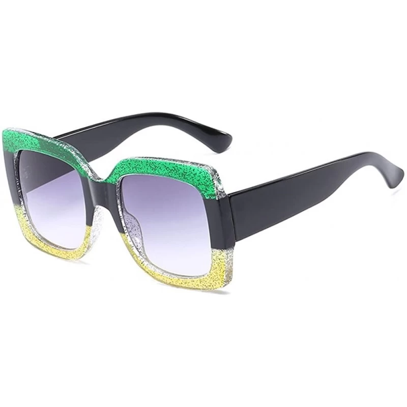 Goggle Oversized Square Sunglasses Women Multi Tinted Frame Fashion Eyewear - C7 - CS18CNYW88N $11.18