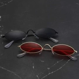 Oval Classic Metal Small Glasses Designer Brand Trend Sunglasses Women Sexy Adult Eyeglasses - Gold-black - CF197A2YYAR $31.74