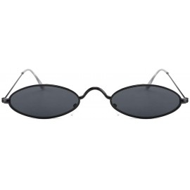 Oval Classic Metal Small Glasses Designer Brand Trend Sunglasses Women Sexy Adult Eyeglasses - Gold-black - CF197A2YYAR $31.74