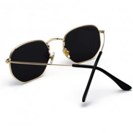 Square Vintage Sunglasses Men Square Metal Frame Pilot Mirror Classic Retro Sun Glasses Women Luxury Summer Eyewear - C61984Z...