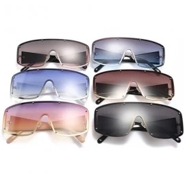 Rectangular Oversized Sunglasses Gradient Glasses Eyewear - Gray&red - C118QKA54RD $14.80