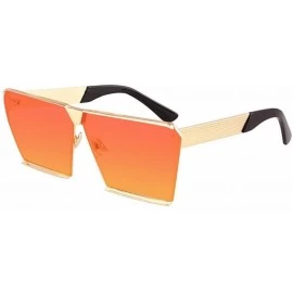 Rimless Women Square UV400 Mirror Sunglasses Men Lady Sun Glasses Eyeglasses - Red Orange - CJ18278WAX0 $11.87
