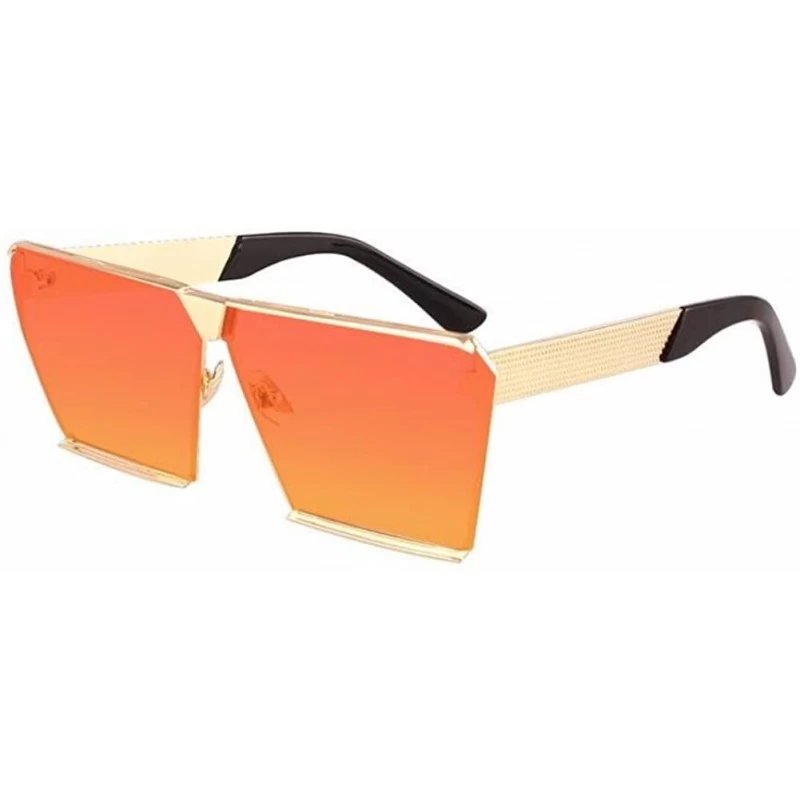 Rimless Women Square UV400 Mirror Sunglasses Men Lady Sun Glasses Eyeglasses - Red Orange - CJ18278WAX0 $11.87