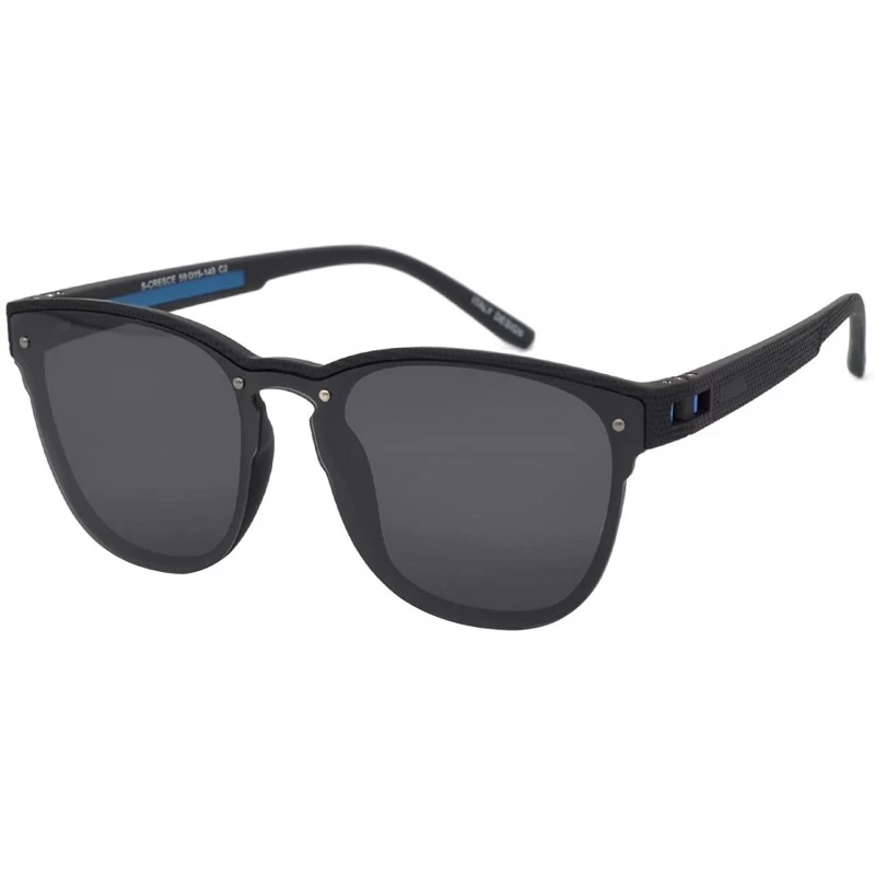 Sport Mens Polarized UV 400 Protection Sport Square Sunglasses for Men Fishing Driving - Black/Blue Line - CV18WGZUGST $27.75