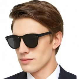 Sport Mens Polarized UV 400 Protection Sport Square Sunglasses for Men Fishing Driving - Black/Blue Line - CV18WGZUGST $27.75