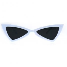 Cat Eye Womens Squared Triangle Gothic Retro Cat Eye Plastic 20s Sunglasses - White Black - C5180K8CGGD $19.19