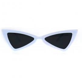 Cat Eye Womens Squared Triangle Gothic Retro Cat Eye Plastic 20s Sunglasses - White Black - C5180K8CGGD $9.98