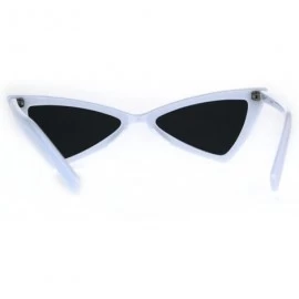 Cat Eye Womens Squared Triangle Gothic Retro Cat Eye Plastic 20s Sunglasses - White Black - C5180K8CGGD $9.98