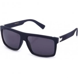 Square Flat Top Square Gradient Frame Womens Mens Super Oversized Unisex Fashion Sunglasses - Rubber Navy - CQ11M5N3PEF $16.66
