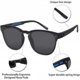 Sport Mens Polarized UV 400 Protection Sport Square Sunglasses for Men Fishing Driving - Black/Blue Line - CV18WGZUGST $27.75