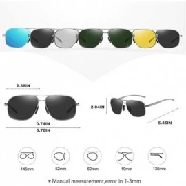Round Al-Mg Alloy Photochromic Sunglasses Men Polarized Outdoor Driving Sun Glasses - C2 Gun Green - CA198O0IT88 $11.34