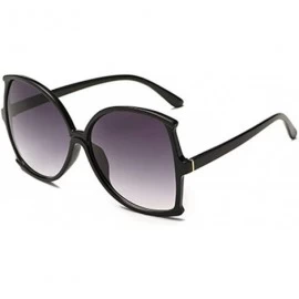 Oval women fashion Simple sunglasses Retro glasses Men and women Sunglasses - Black - CY18LL0339G $6.81