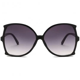 Oval women fashion Simple sunglasses Retro glasses Men and women Sunglasses - Black - CY18LL0339G $6.81