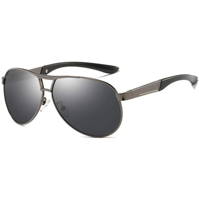 Aviator Men's Sunglasses Polarized Coating Travel BRAND DESIGN Classic Mirror Sun Black - Gray - CS18XE0S9M4 $22.58