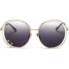 Oversized 47059 Hollow Round Luxury Sunglasses Men Women Fashion Shades UV400 C101 Coffee - C123 Gray Green - C618YZWR38X $23.27