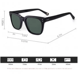 Square Fashion Vintage Acetate Polarized Sunglasses Square With Rivet Luxury Street Style For Unisex UV Protection - C7192HU3...